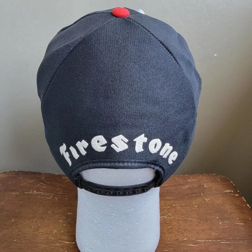 Vintage Rare Firehawk Firestone Trucker Hat Cap Black Red All Foam Made in USA‎